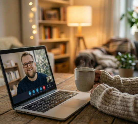 Příprava na online terapii a bezpečné prostředí domova